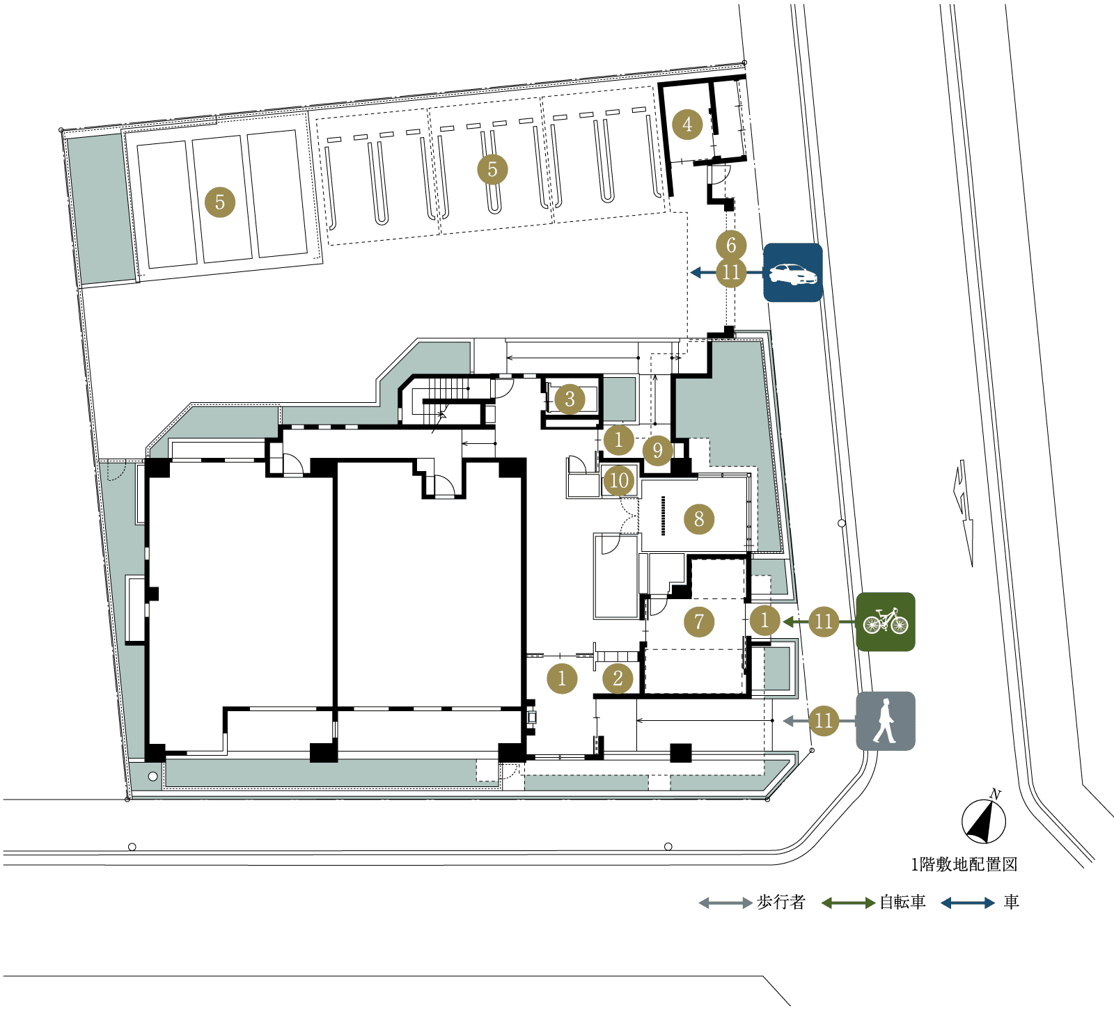 1階敷地配置図